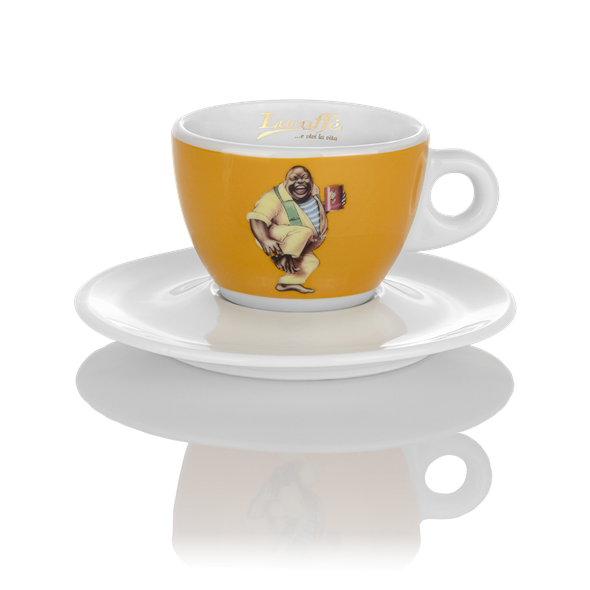 Lucaffé Tasse für Cappuccino gelb - Logo Classico
