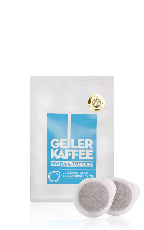 GEILER KAFFEE - Röstung HAMBURG - 20 ESE Pads ohne Alu-Umverpackung
