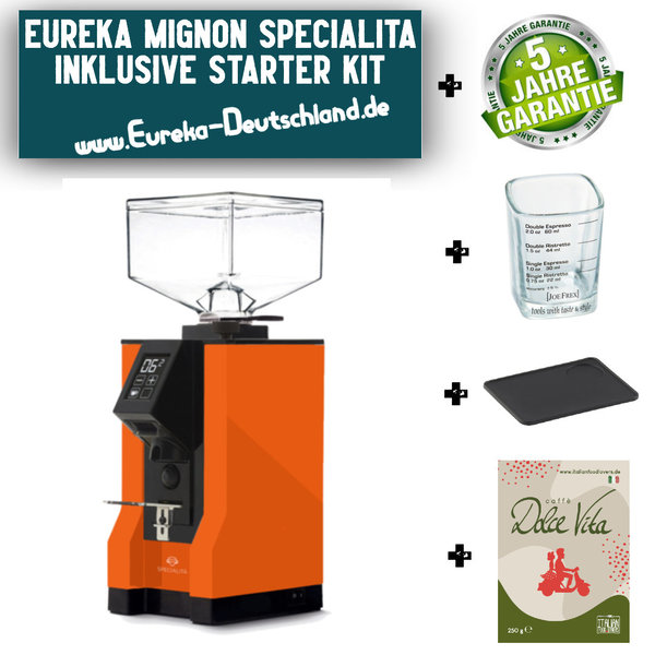 Eureka New Mignon SPECIALITA Espressomühle * Farbauswahl * Inklusive Starter Kit + 5 Jahre Garantie