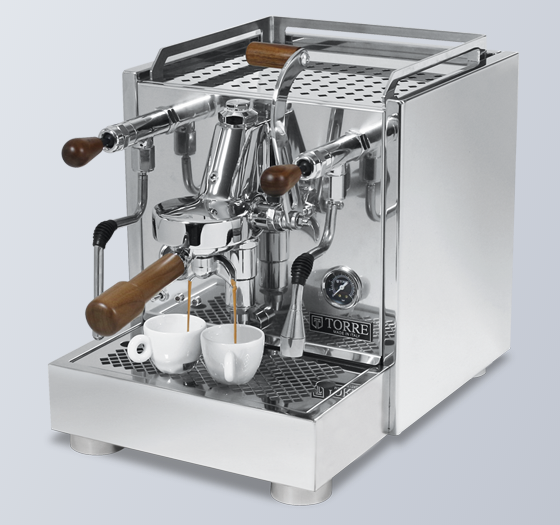 Torre Teresina RS Espressomaschine Zweikreiser * Rotation + Festwasser * Inox + Holz
