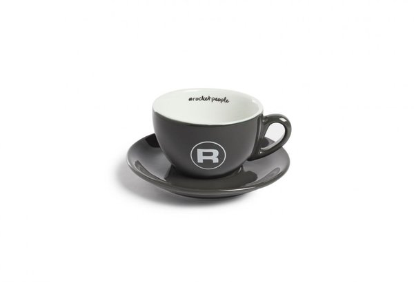 Rocket Cappuccino Tasse + Unterteller Cup ROCKET MILANO #Hashtag * Grau