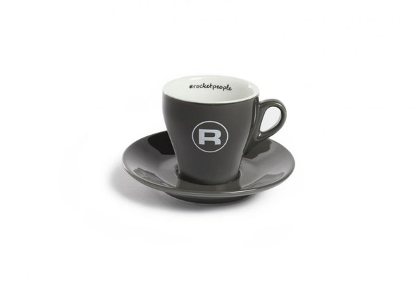 Rocket Flat White Tasse + Unterteller Cup ROCKET MILANO #Hashtag * grau