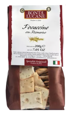Focaccine al rosmarino * BONTÀ LUCANE * Italienische Cracker mit Rosmarin * 200gr