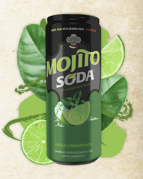 Mojito Soda, alkoholfrei - original Kultlimonade von Terme di Crodo in Italien